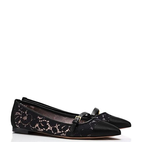 TORY BURCH black lace SUTTON ballet flats 9 - Picture 6 of 6